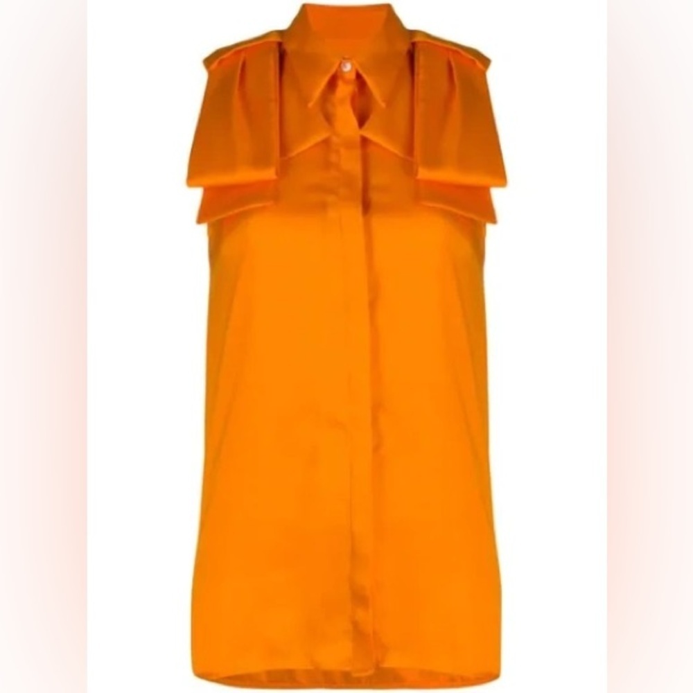 VICTORIA BECKHAM Sleeveless Longline Blouse In Orange size 4